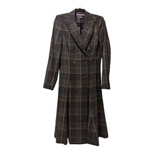 Ralph Lauren Zoie Windowpane Double Breasted Coat Dress
